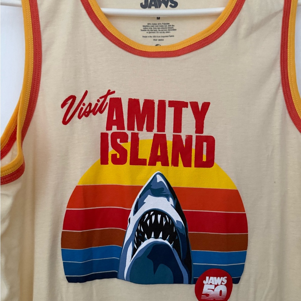Universal Jaws Tank Top with Red and Yellow Accents